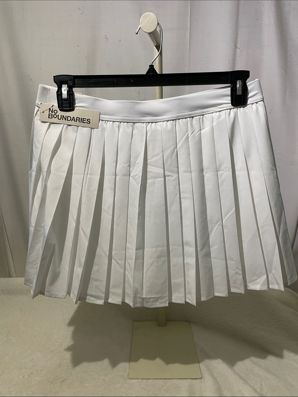 No Boundaries White Pleated Circle Skirt